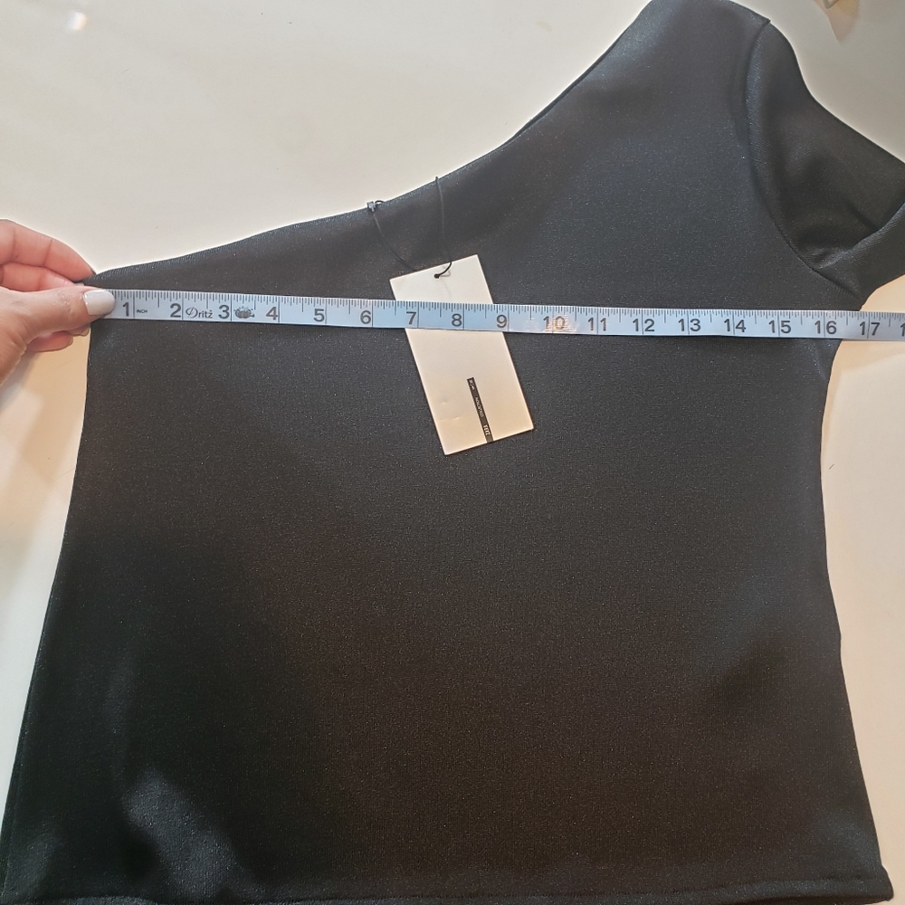 Zara One Shoulder Bell Sleeve Blouse - Picture 2 of 6